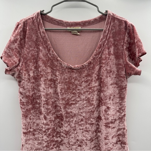 Vintage Gold Label Victoria's Secret Pink Velvet Short Sleeve Mini Dress Sz M - Picture 2 of 8